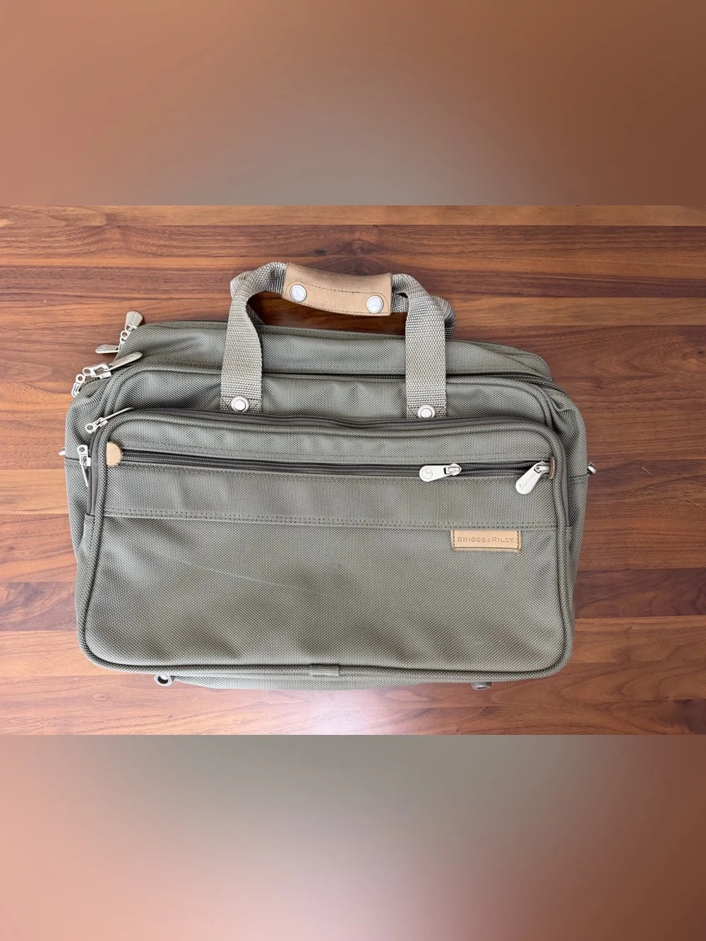 Briggs & Riley Olive Ballistic Nylon Laptop Case / Briefcase Bag — Missing Strap